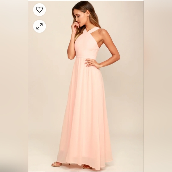 SM NWT Lulu's Air of Romance Peach Maxi Dress - Picture 5 of 12